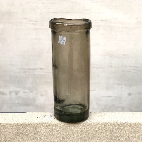Bình hoa thủy tinh tái chế VSM Jarron Cilindro Simplicity Màu nâu 28cm