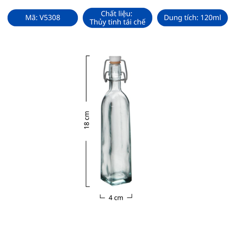 Chai thủy tinh tái chế VSM BotFragola PeqT/Herm 120ml