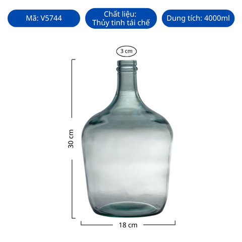 Bình hoa thủy tinh tái chế VSM Garrafa
