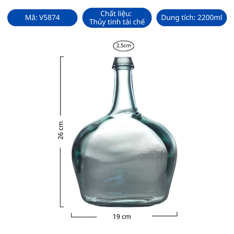 Bình hoa thủy tinh tái chế VSM Garrafa Victoria