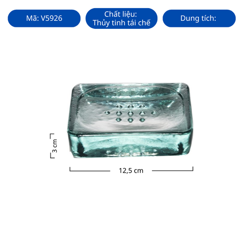 Khay đựng xà phòng thủy tinh tái chế VSM Jabonera Diamante