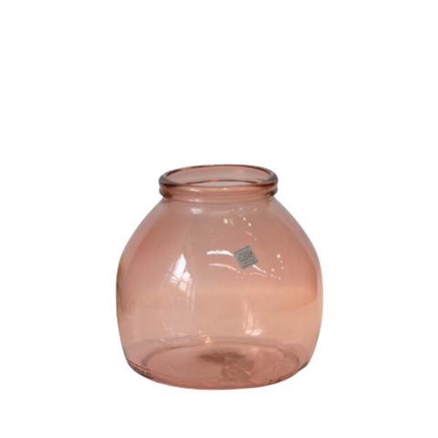 Bình hoa thủy tinh tái chế VSM Hurricane Montana Màu hồng 20cm