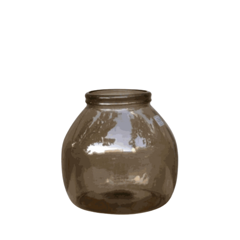 Bình hoa thủy tinh tái chế VSM Hurricane Montana Màu nâu 20cm