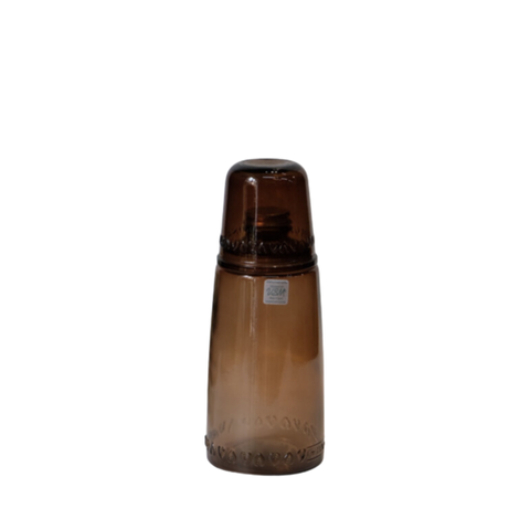 Set bình và ly thủy tinh tái chế VSM Set Botella 1 L Vaso C/T/Rosca Màu nâu Bình 1L - ly 220ml