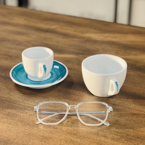 Ly sứ Ancap Espresso vẽ quai Màu xanh ngọc, 60ml
