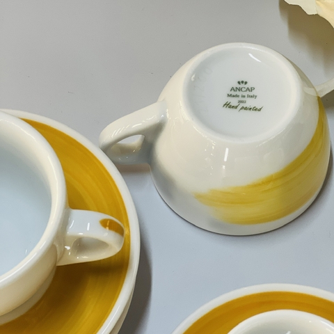 Ly sứ Ancap Espresso vẽ quai Màu vàng, 60ml