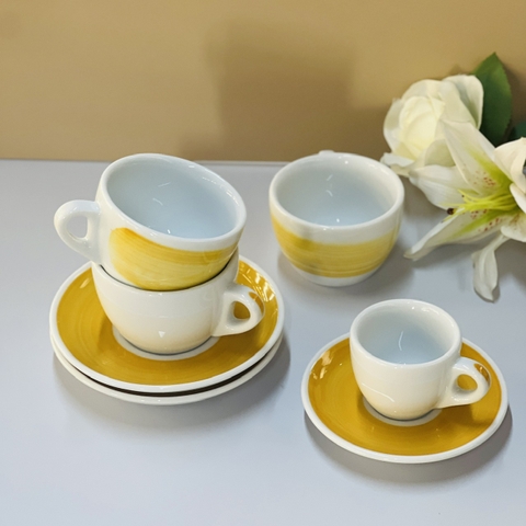 Ly sứ Ancap Cappuccino vẽ thân Màu vàng, 180ml