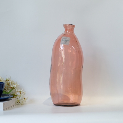 Bình hoa thủy tinh tái chế VSM Jarron Simplicity Màu hồng 35cm