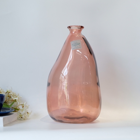 Bình hoa thủy tinh tái chế VSM Jarron Simplicity Màu hồng 36cm
