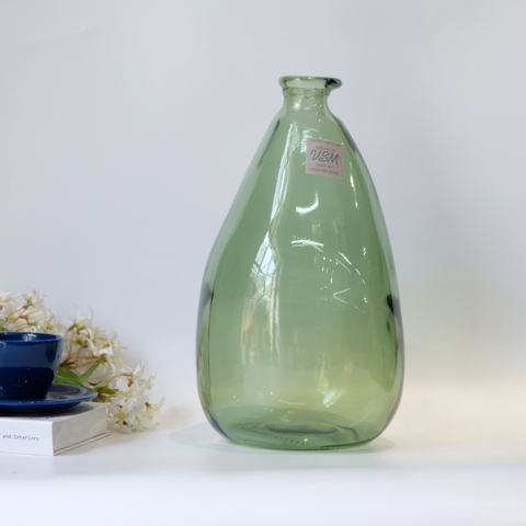 Bình hoa thủy tinh tái chế VSM Jarron Simplicity Màu xanh lá cây 36cm