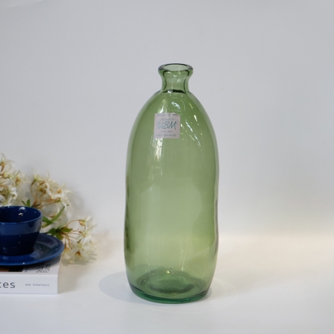 Bình hoa thủy tinh tái chế VSM Jarron Simplicity Màu xanh lá cây 35cm