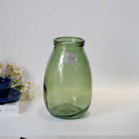 Bình hoa thủy tinh tái chế VSM Jarron Montana Màu xanh lá cây 28cm