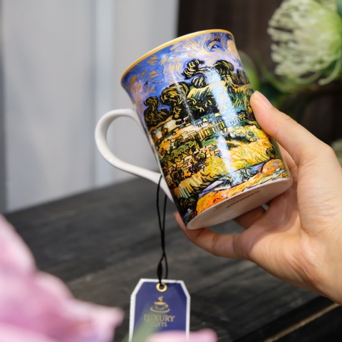 Ly sứ Carmani Classic Mug - V. van Gogh, Thatched Cottages at Cordeville 400ml