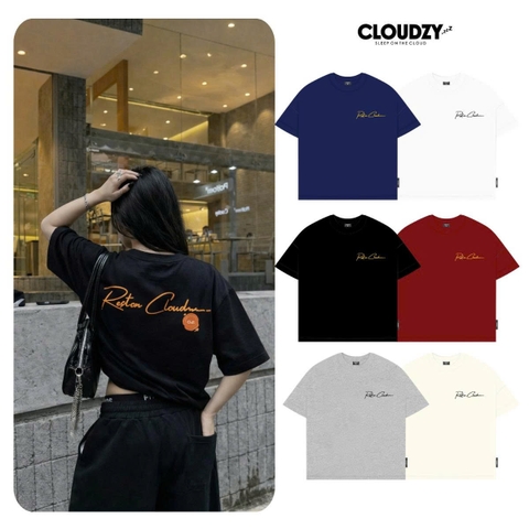 Áo thun boxy CLOUDZY form boxy local brand in chữ ký con dấu 100% cotton 250GSM dày dặn áo phông unisex nam nữ REST