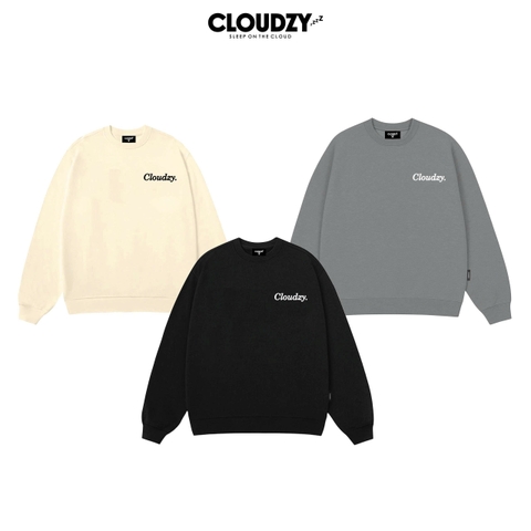 Áo sweater nỉ brand CLOUDZY nỉ dài tay form rộng thêu logo chữ ký sweater kiểu dáng unisex mùa đông nam nữ SW CORE