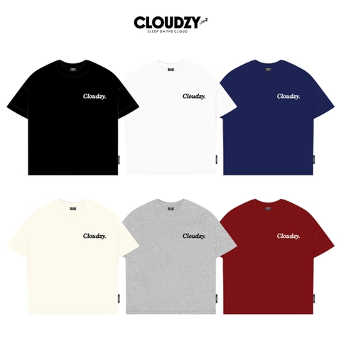 Áo thun boxy CLOUDZY phong cách streetwear in chữ ký 100% cotton 250GSM dày dặn áo phông boxy nam nữ BOX CORE