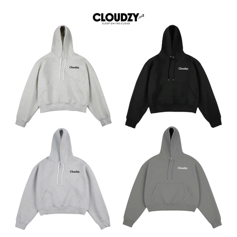 Áo hoodie boxy local brand CLOUDZY nỉ có mũ form thụng cao cấp in logo chữ ký áo khoác nỉ thời trang đường phố HD CORE