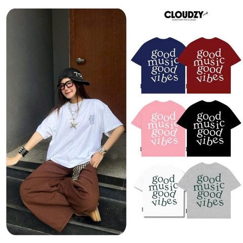 Áo thun boxy tee local brand Cloudzy unisex phông tay lỡ nữ cotton phối màu form rộng boxy VIBE