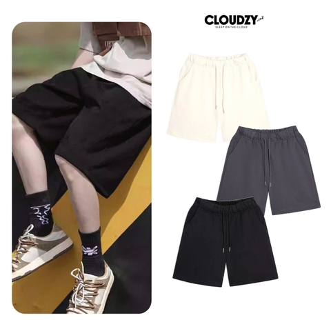 Quần short nam trơn nỉ cotton quần đùi nữ mềm mịn local brand CLOUDZY unisex bigsize SHORT TRƠN 2