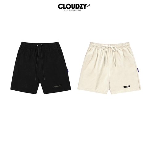 Quần short nam nữ QS KAKI TRƠN CLOUDZY cotton mềm mịn lưng thun unisex thể thao cao cấp ống rộng