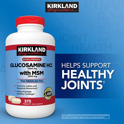 Bổ khớp Kirkland Signature Glucosamine with MSM, 375 Viên