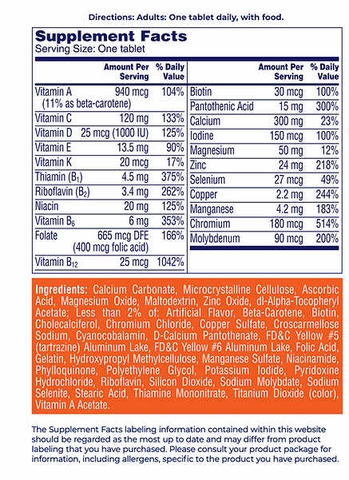 Vitamin tổng hợp One A Day Women's 50+ Healthy Advantage, 300 Viên