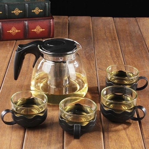 BỘ BÌNH LỌC TRÀ KÈM 4 LY THỦY TINH