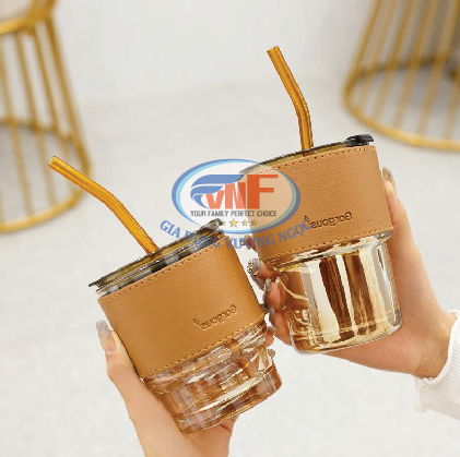 CỐC THỦY TINH BỌC DA 380ML