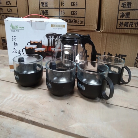 BỘ BÌNH LỌC TRÀ KÈM 4 LY THỦY TINH