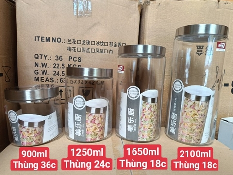 HỦ GIA VỊ THỦY TINH NẮP NHÔM