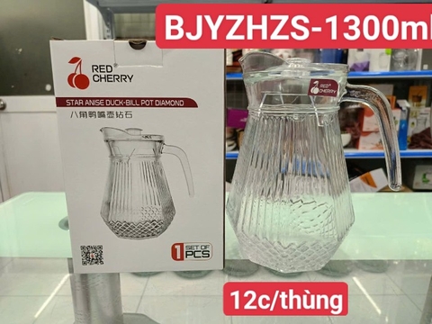 BÌNH NƯỚC THỦY TINH 1300ML - BJYZHZS (TRẮNG/HỔ PHÁCH)