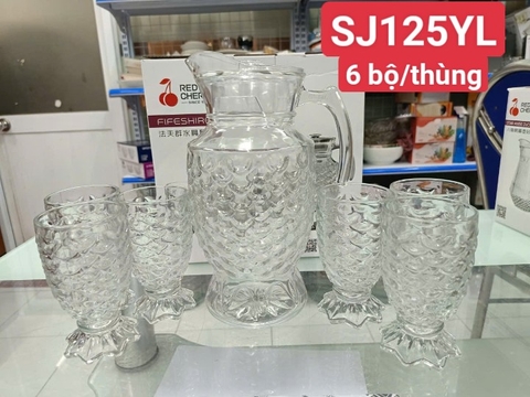 BỘ BÌNH NƯỚC VÀ LY HÌNH CÁ (MÀU TRẮNG/HỔ PHÁCH)