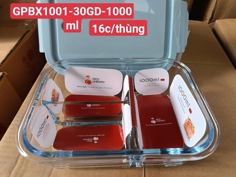 BỘ HỘP THỦY TINH 3 NGĂN 1000ML - GPBX1001
