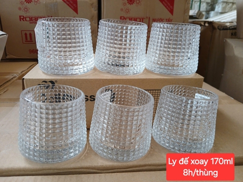 BỘ LY THỦY TINH ĐẾ XOAY