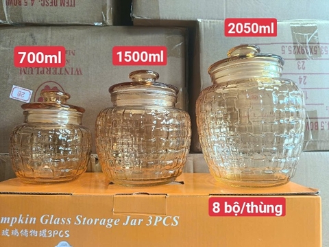 BỘ 3 HŨ GIA VỊ HÌNH QUẢ BÍ