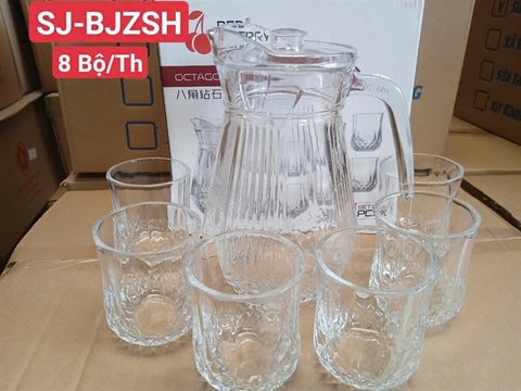 BỘ BÌNH NƯỚC THỦY TINH (MÀU HỔ PHÁCH/TRẮNG)