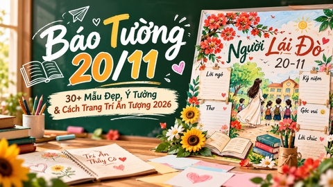 1. Mẫu Thiệp 20/11 Đẹp 2026: 30+ Mẫu & Cách Viết Thiệp Tặng Thầy Cô
