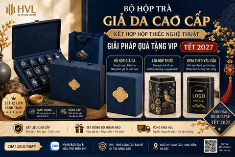 Bộ Hộp Trà Giả Da Kèm Hộp Thiếc: Giải Pháp Quà Tặng VIP Tết 2027