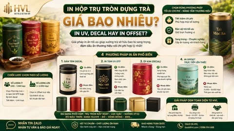 In Hộp Trụ Tròn Đựng Trà Giá Bao Nhiêu? In UV, Decal Hay Offset?