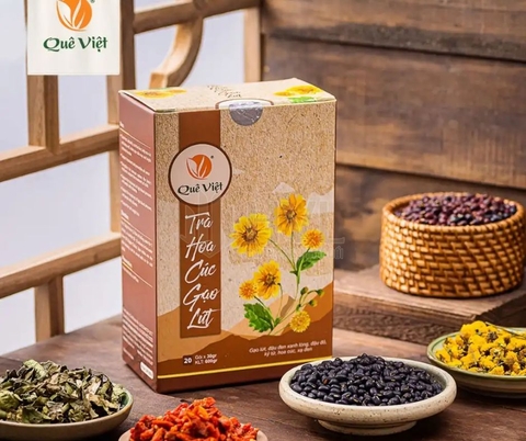 Review Trà Túi Lọc Hoa Cúc Gạo Lứt Quê Việt