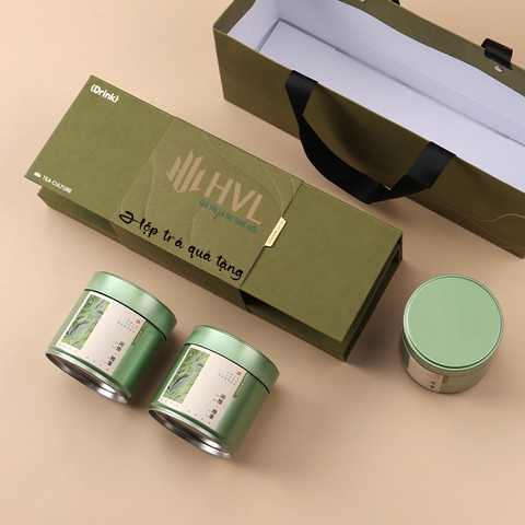Bộ Hộp Trà Chữ Nhật 3 Lon Trụ Tròn – HVL TEA