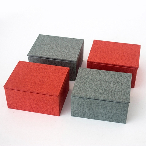 Bộ hộp trà giấy đựng quà trơn màu HVL TEA