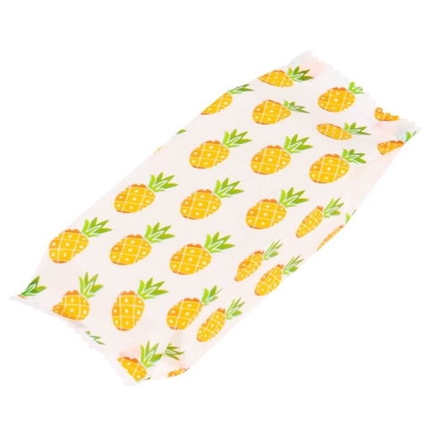 Túi đựng bánh kẹo hoạ tiết bánh dứa, hàn nhiệt, 100 túi/sp - VUA BAO BÌ