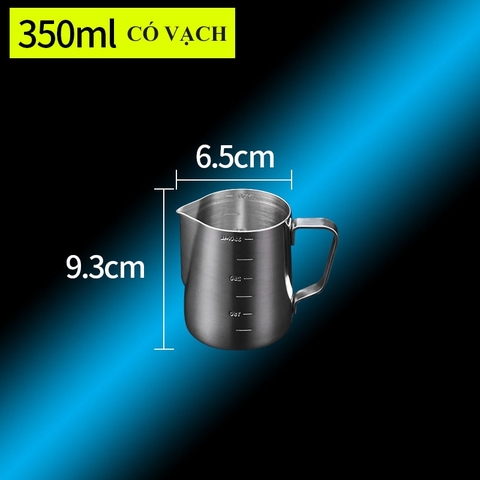 Ca đánh sữa inox (có vạch chia) 350ml - 550ml - 900ml, Inox cấp thực phẩm - HVL TEA