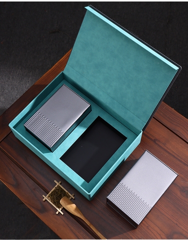 Bộ Hộp Trà Giấy Da Họa Tiết Cao Cấp