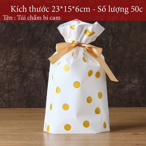 Túi đựng bánh kẹo có Dây Nơ, nhiều họa tiết, bao bì đựng bánh buộc dây 50 túi/sp - VUA BAO BÌ