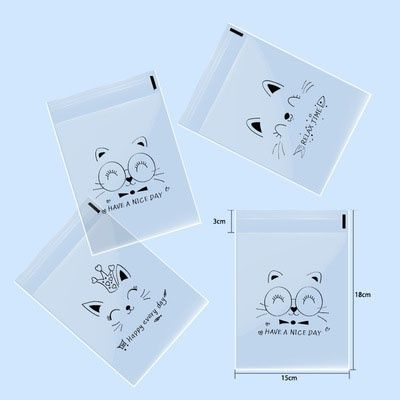 Bao Bì Đựng Bánh Kẹo Trong Suốt, Dán Miệng, 21x15