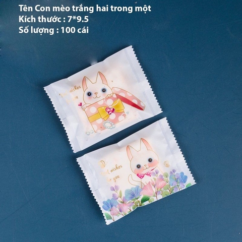 Túi đựng bánh kẹo hạo tiết mèo trắng