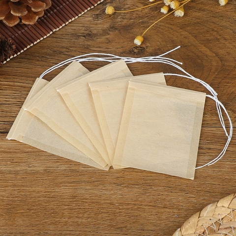 Túi Lọc Trà Giấy Màu Gỗ, Có Dây