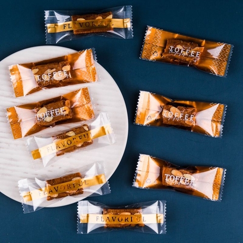 Túi đựng bánh kẹo hoạ tiết TOFEE - FLAVORFUL, 3.5x9
